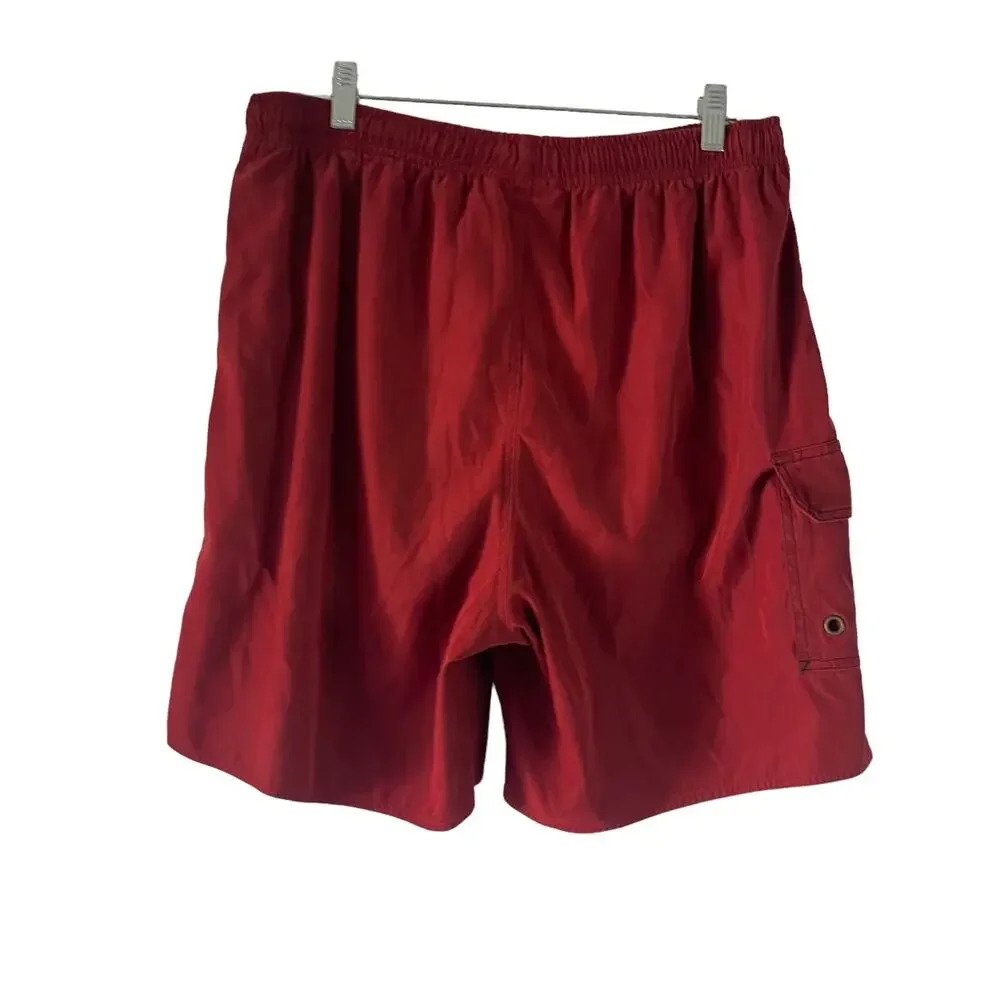 Hawaiian Men's Size‎ Medium Red Board Swim Shorts Trunks Pockets